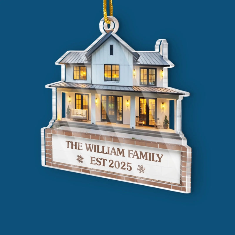 Custom Family Name Christmas House Gifts - Personalized Ornament