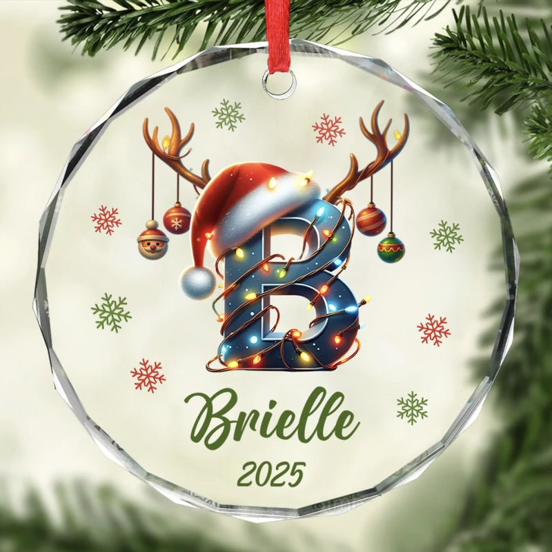 Custom Photo Baby First Christmas Glass Ornament - Personalized Christmas Baby Shower, Gifts For New Moms, New Dads, New Parents - First Little Light