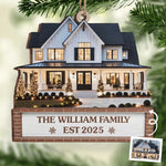 Custom Photo First Christmas In New Home Wood Ornament - Personalized Anniversary Christmas Wedding Gifts For Husband And Wife, Him And Her, New Homeowners, Couples, Friends - Love Fills Home