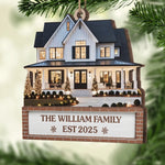 Custom Photo First Christmas In New Home Wood Ornament - Personalized Anniversary Christmas Wedding Gifts For Husband And Wife, Him And Her, New Homeowners, Couples, Friends - Love Fills Home