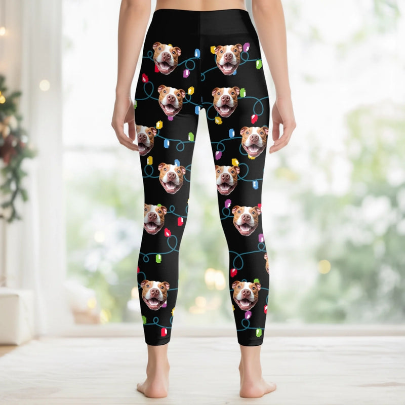 Custom Pet Photo Christmas Gifts for Dog Lovers - Personalized AOP Leggings