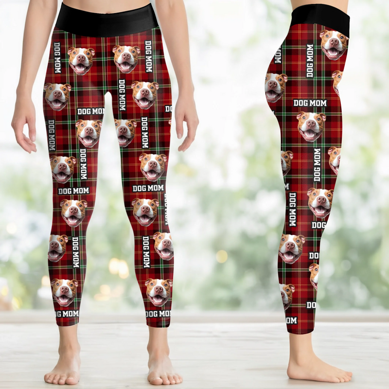 Custom Pet Photo Christmas Gifts for Dog Moms - Personalized AOP Leggings