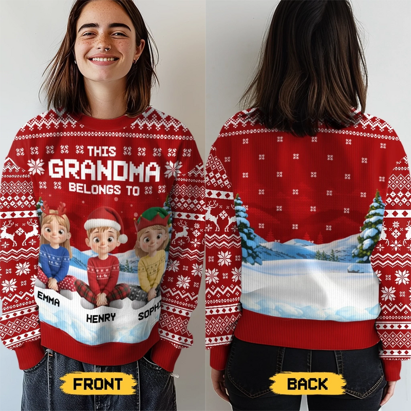 Custom Unisex Ugly Sweatshirt - Personalized Christmas Birthday Gifts For Mom, Grandma - Joyful Hearts Gather This Christmas