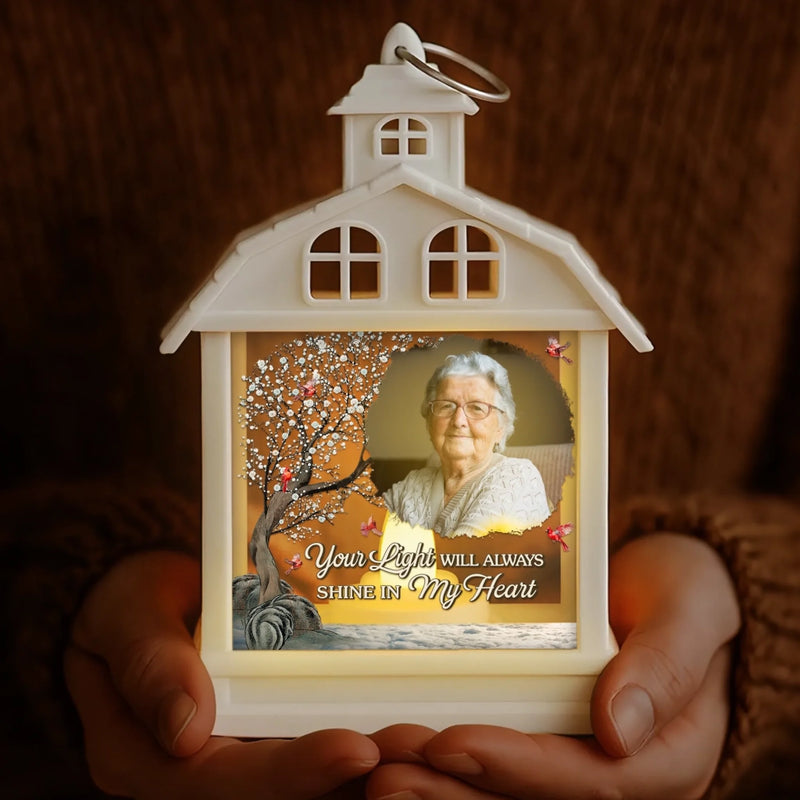 Custom Photo Memorial Tribute Decor - Personalized LED House Lantern Light