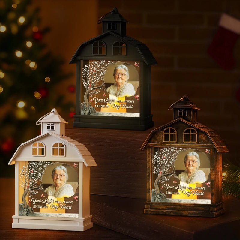 Custom Photo Memorial Tribute Decor - Personalized LED House Lantern Light