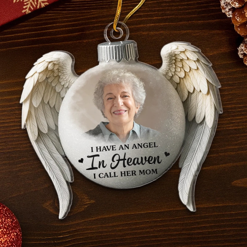 Custom Photo Memorial Angel Gifts for Mom - Personalized Ornament