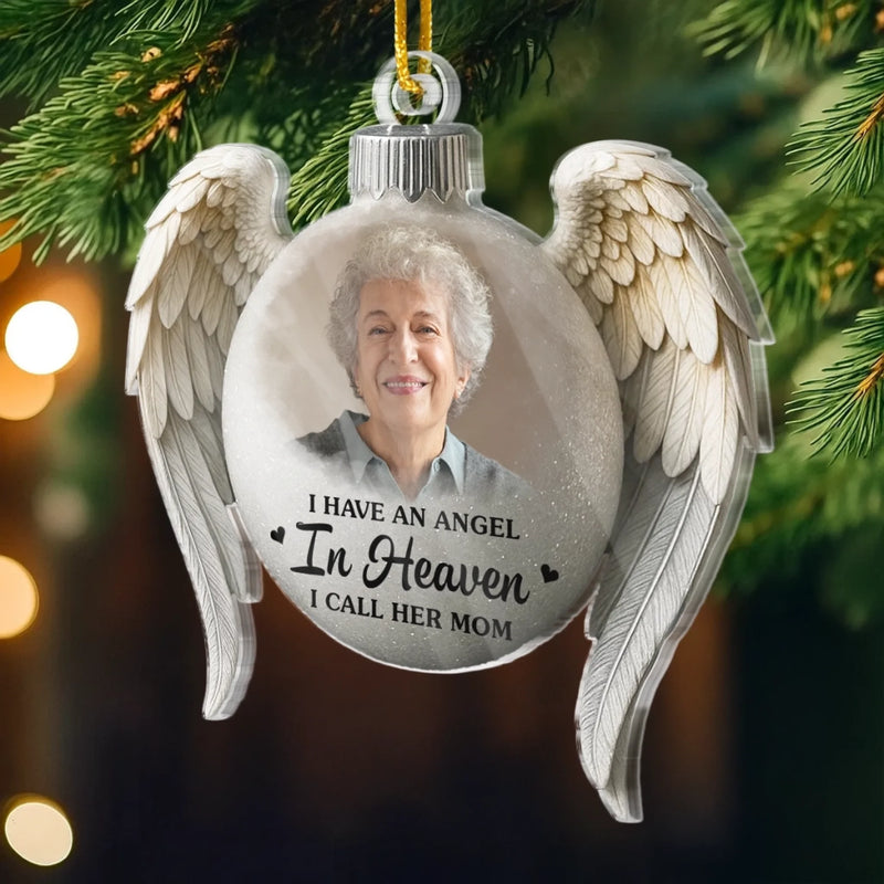 Custom Photo Acrylic Ornament - Personalized Christmas Memorial Sympathy Gifts For Loss Of Mom, Dad - Love And Light Beyond The Years