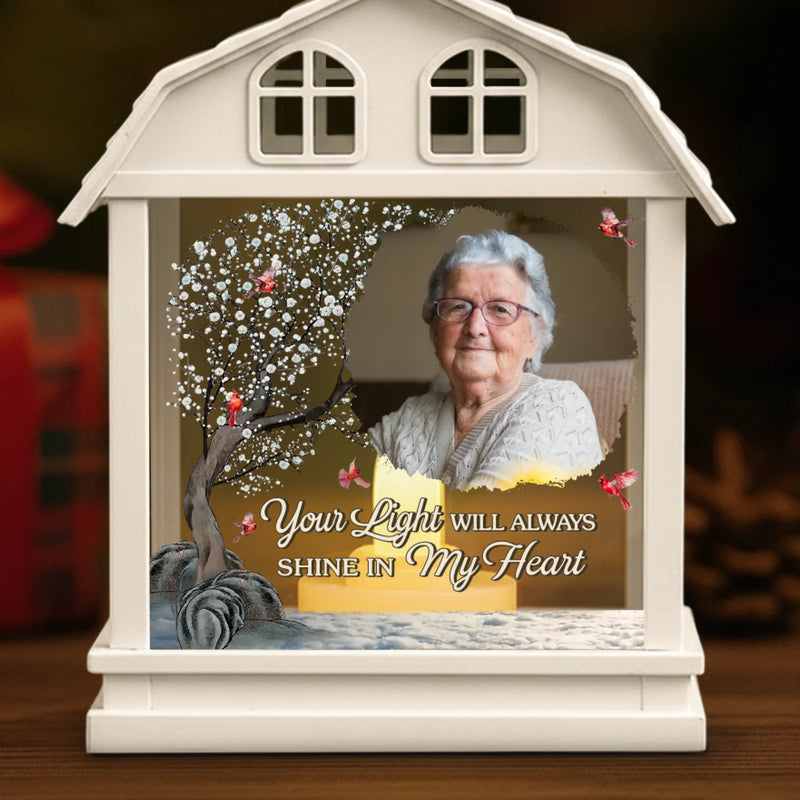 Custom Photo Memorial Tribute Decor - Personalized LED House Lantern Light
