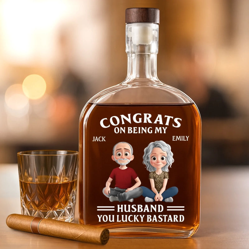 Custom Whiskey Bottle - Personalized Anniversary Wedding Gifts For Husband And Wife, Him And Her - Till The Last Drop