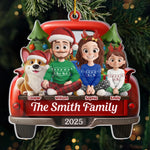 Custom Name Christmas Family Truck Gifts - Personalized Ornament