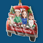 Custom Name Christmas Family Truck Gifts - Personalized Ornament