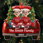 Custom Name Christmas Family Truck Gifts - Personalized Ornament