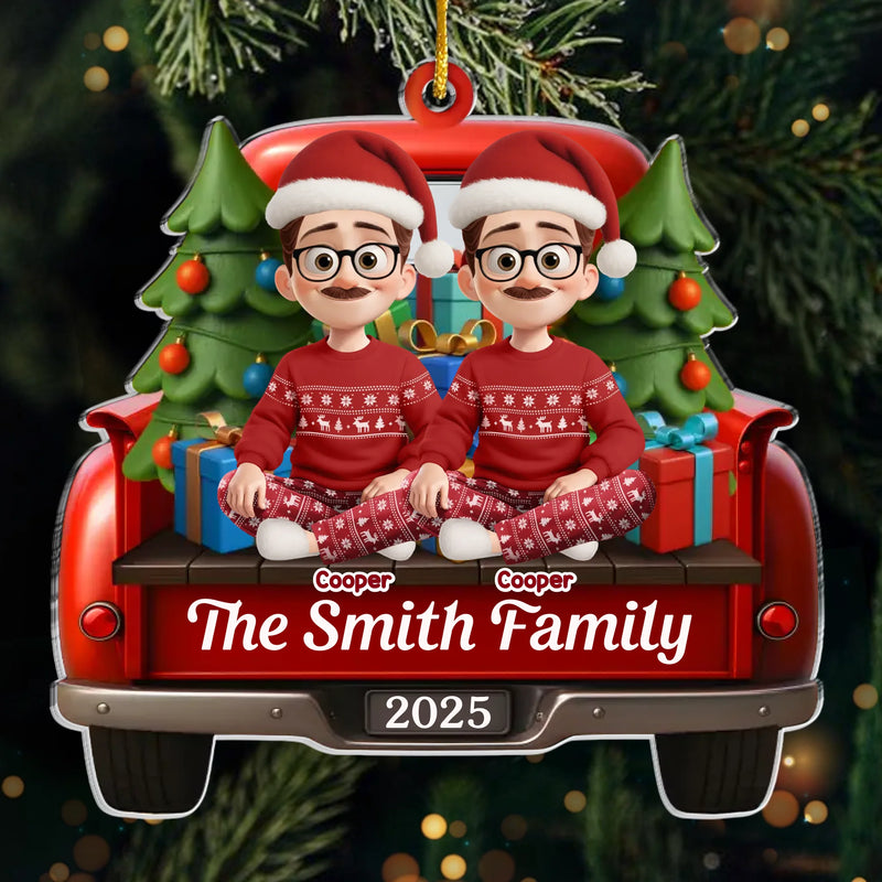 Custom Name Christmas Family Truck Gifts - Personalized Ornament