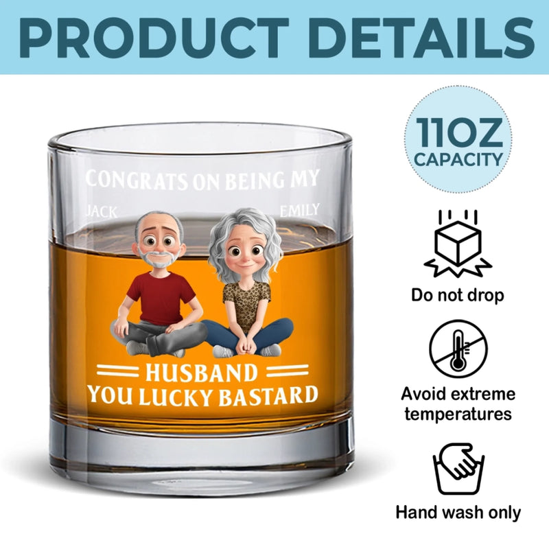 Custom Name Funny Husband Gifts - Personalized Whiskey Glass