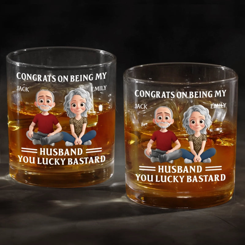 Custom Name Funny Husband Gifts - Personalized Whiskey Glass