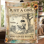 Custom Name Book Lover Gifts for Girls - Personalized Blanket