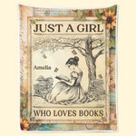 Custom Name Book Lover Gifts for Girls - Personalized Blanket