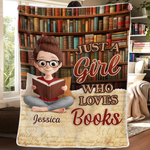 Custom Name Book Lover Gifts for Girls - Personalized Blanket