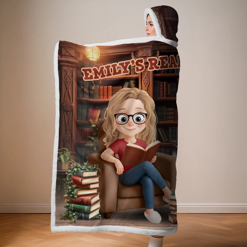 Custom Snuggle Blanket, Hoodie Blanket - Personalized Bookish Gifts For Book Lovers, Bookworms, Readers - Book Blanket Dreams