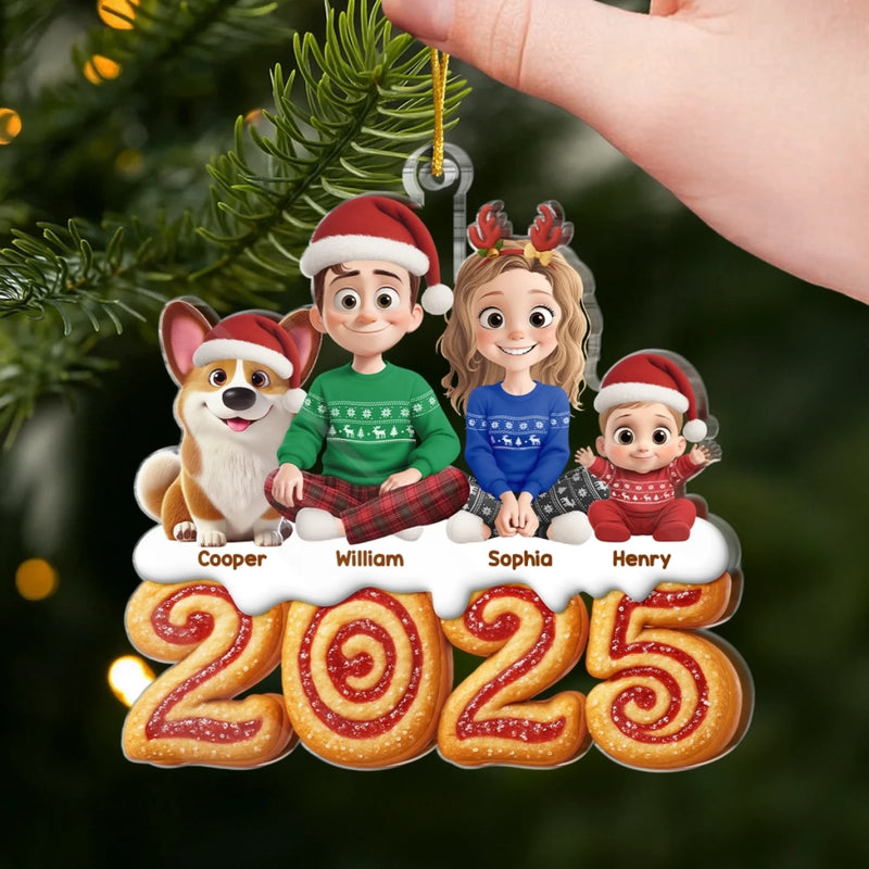 Custom Acrylic Ornament - Personalized Christmas Birthday Gifts For Family, Dog Cat Lovers - Together Our Happy Place