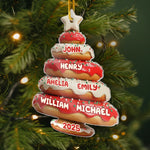 Custom Name Christmas Donut Tree Family Gifts - Personalized Ornament