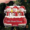 Custom Crochet Snowman Acrylic Ornament - Personalized Christmas Birthday Gifts For Mom, Dad, Brother, Sister, Kids - Our Family Our Treasure