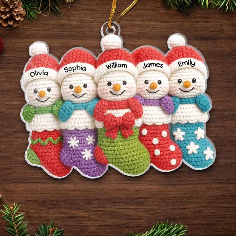 Custom Name Snowman Christmas Gifts for Family - Personalized Ornament