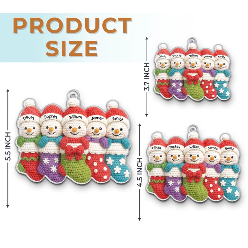Custom Name Snowman Christmas Gifts for Family - Personalized Ornament