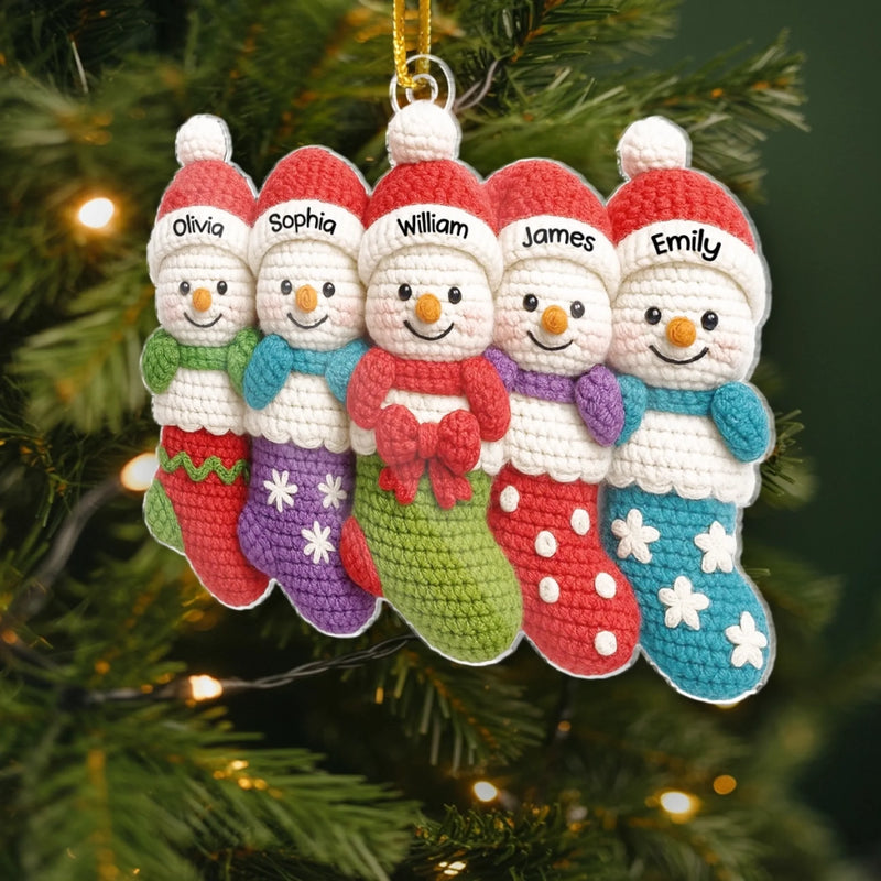 Custom Name Snowman Christmas Gifts for Family - Personalized Ornament