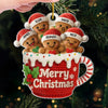 Custom Crochet Acrylic Ornament - Personalized Christmas Birthday Gifts For Mom, Dad, Brother, Sister, Kids - Love Gathers Around Us