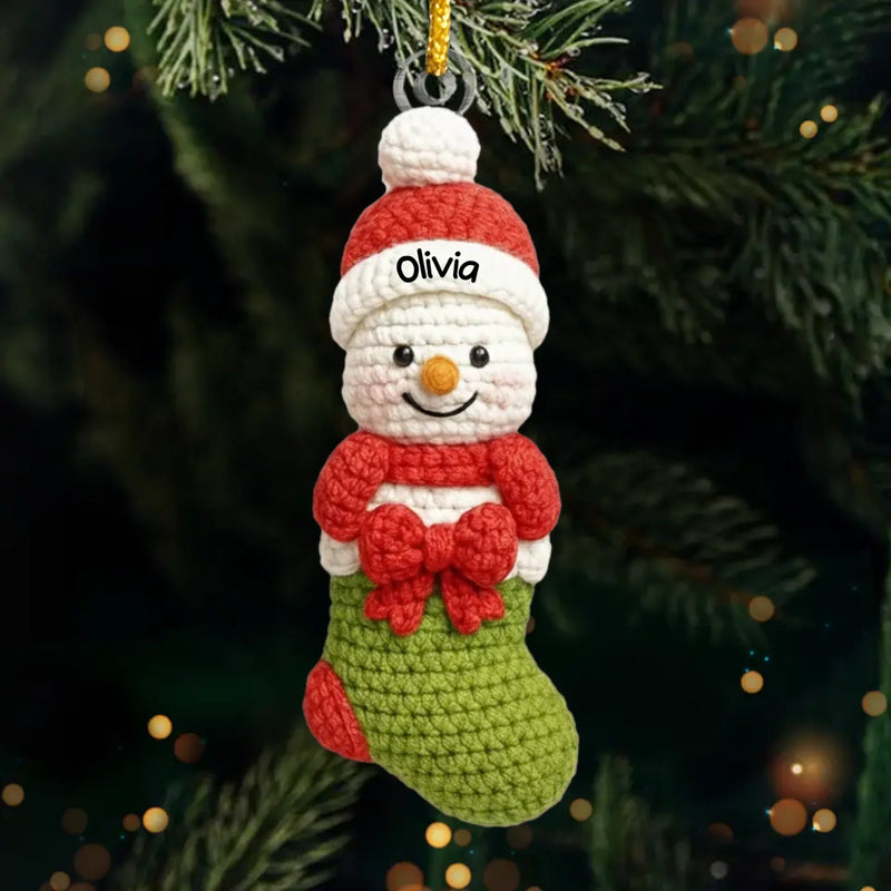 Custom Name Snowman Christmas Gifts for Family - Personalized Ornament