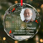 Custom Photo Memorial Dad Gifts - Personalized Glass Ornament
