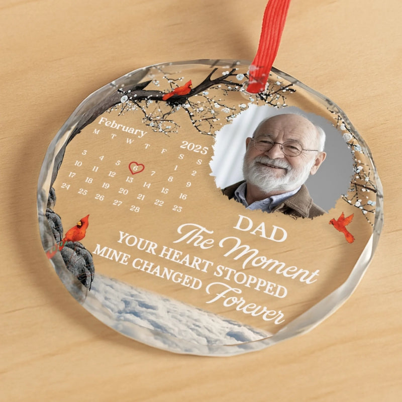 Custom Photo Memorial Dad Gifts - Personalized Glass Ornament