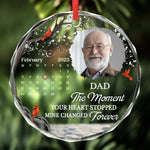 Custom Photo Memorial Dad Gifts - Personalized Glass Ornament