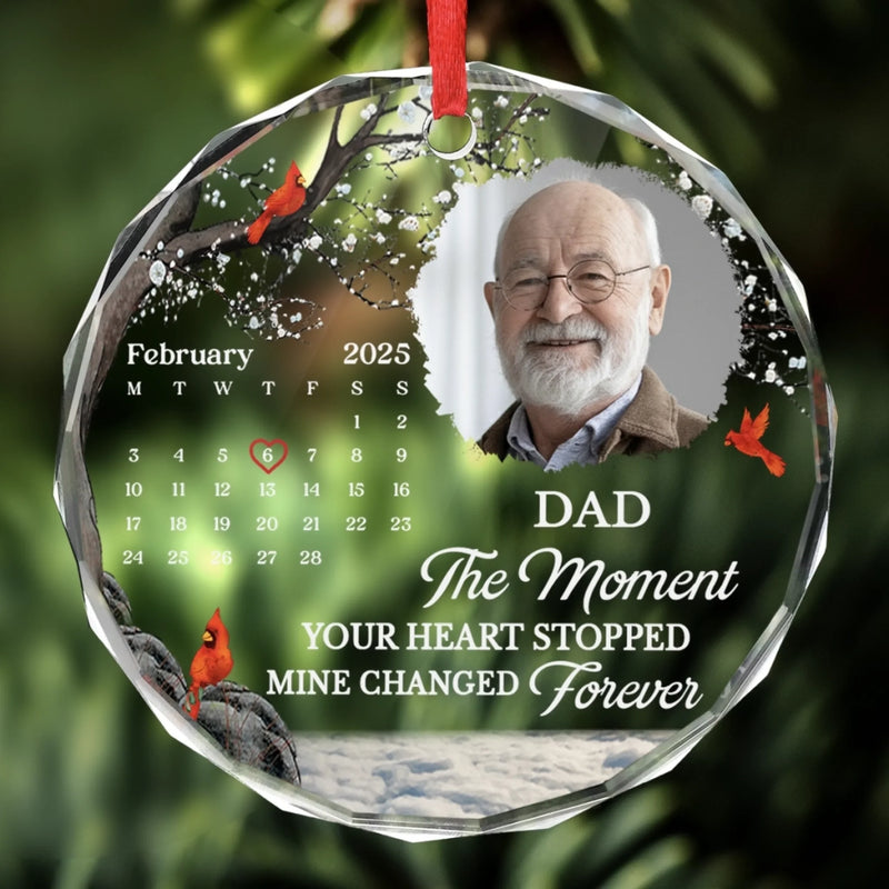 Custom Photo Memorial Dad Gifts - Personalized Glass Ornament