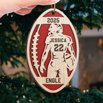 Custom Name Football Player Christmas Gifts - Personalized Ornament