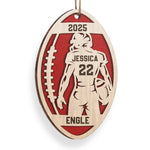 Custom Name Football Player Christmas Gifts - Personalized Ornament