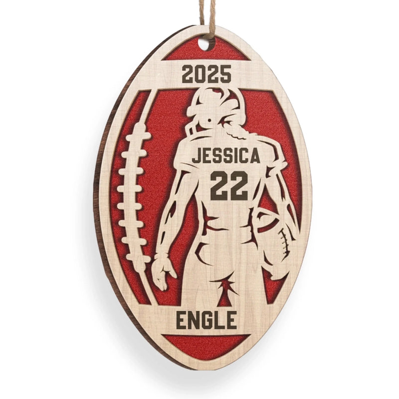 Custom Name Football Player Christmas Gifts - Personalized Ornament