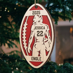 Custom Name Football Player Christmas Gifts - Personalized Ornament