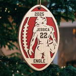Custom Name Football Player Christmas Gifts - Personalized Ornament