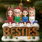Custom Name Christmas Besties Gifts for Girls - Personalized Ornament