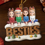 Custom Name Christmas Besties Gifts for Girls - Personalized Ornament