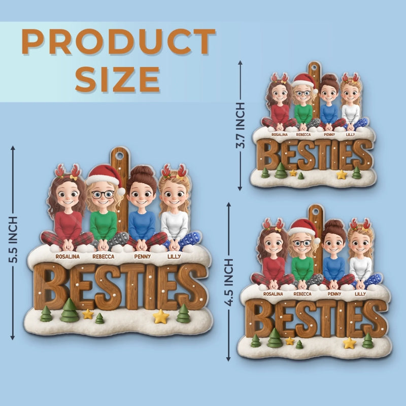 Custom Name Christmas Besties Gifts for Girls - Personalized Ornament