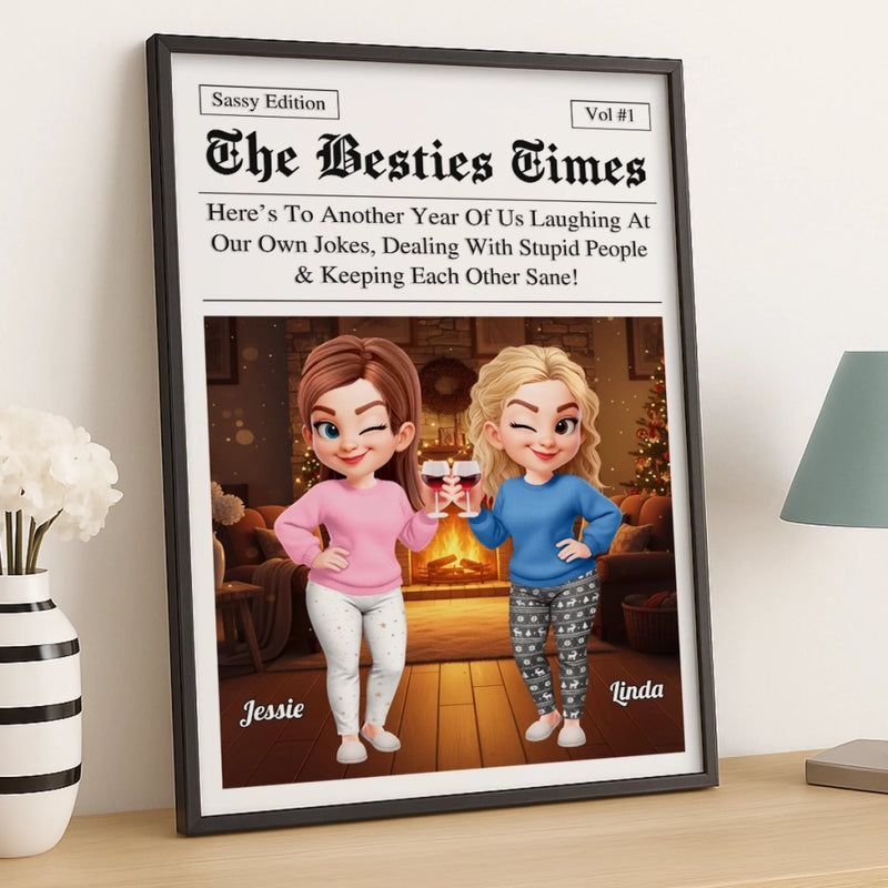 Custom Name Best Friend Christmas Gifts - Personalized Poster