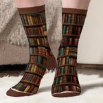 Custom Name Book and Dog Lover Gifts for Women - Personalized Middle Tube Socks
