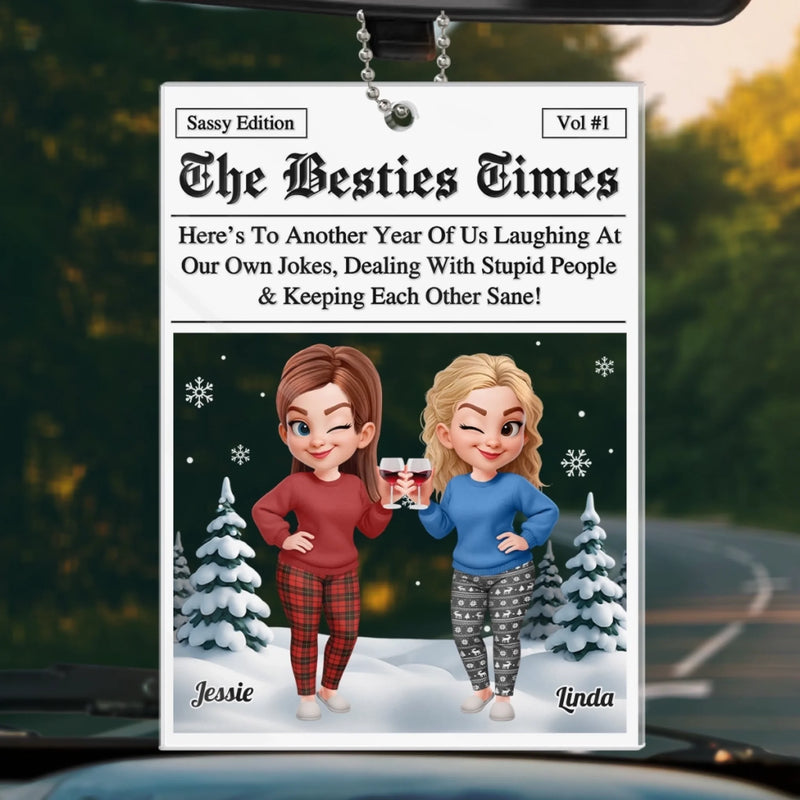 Custom Acrylic Car Ornament -  Personalized Best Friend Christmas Birthday Gifts For Women, Besties, Sisters, BFF - Sisterhood Special Edition