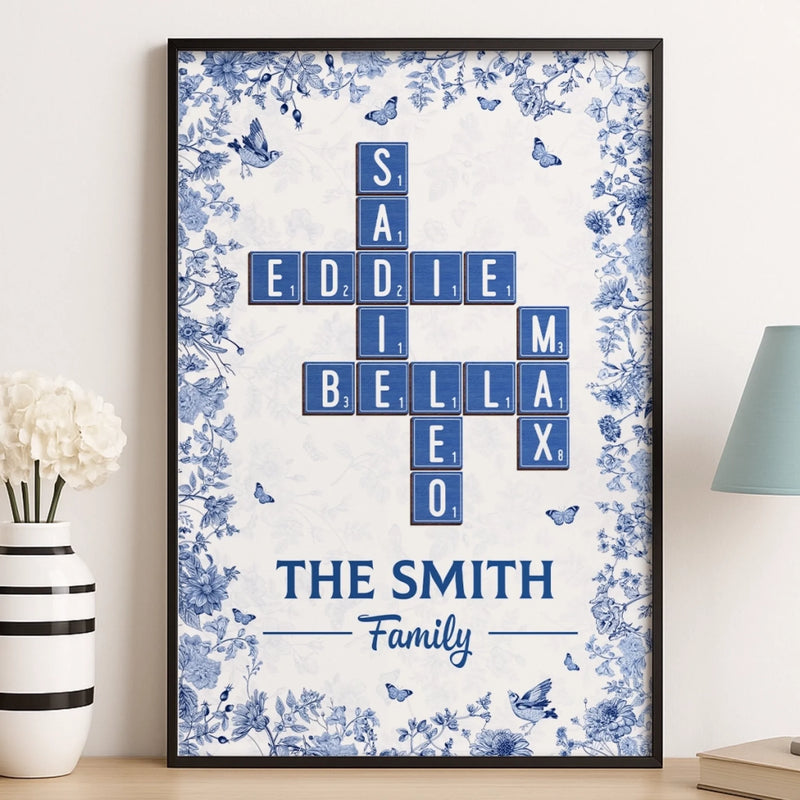 Custom Scrabble Vertical Poster - Personalized Birthday Gifts For Mom, Dad, Brother, Sister, Kids - Joy Grows When We Are One