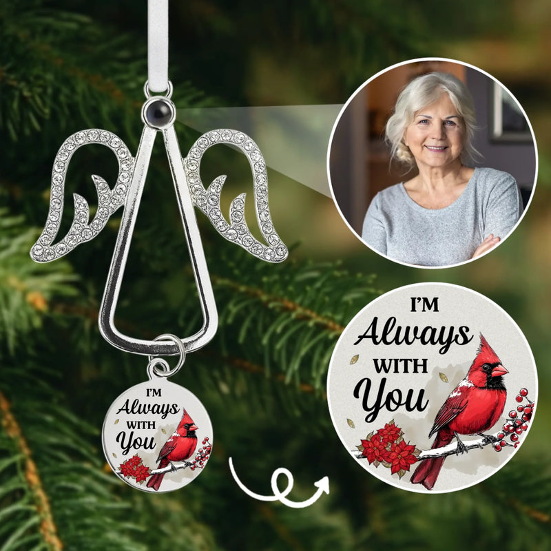 Custom Photo Memorial Cardinal Gifts - Personalized Projection Photo Ornament