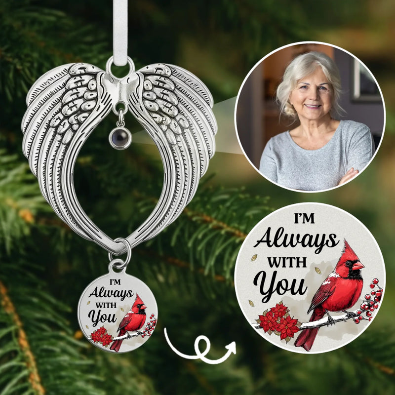 Custom Photo Memorial Cardinal Gifts - Personalized Projection Photo Ornament
