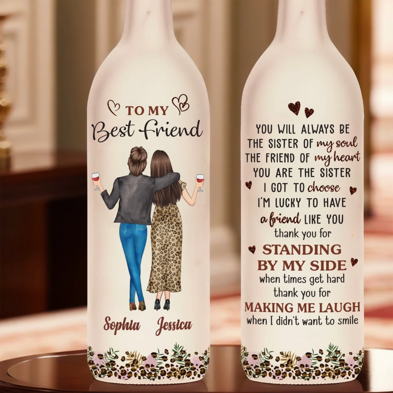 Custom Name Best Friend Sister Gifts - Personalized Bottle Lamp